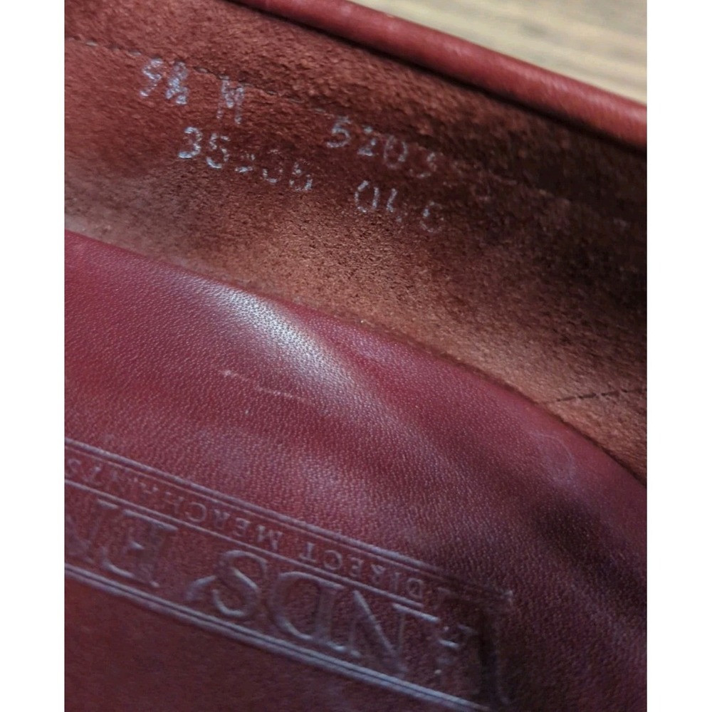 Men's Land's End Burgundy/Brown Leather Lined Tassel Loafers Size 9.5 M - Picture 7 of 10